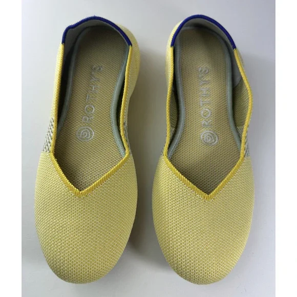 Rothy's Round Toe The Flat Ballet Slip On Knit Shoes Sunshine Yellow Women's 7.5 - Picture 16 of 16